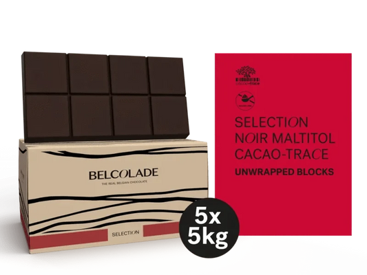 Belcolade Selection Noir Blocks (suikervrij) C501/J Maltitol Cacao Trace 5 kg