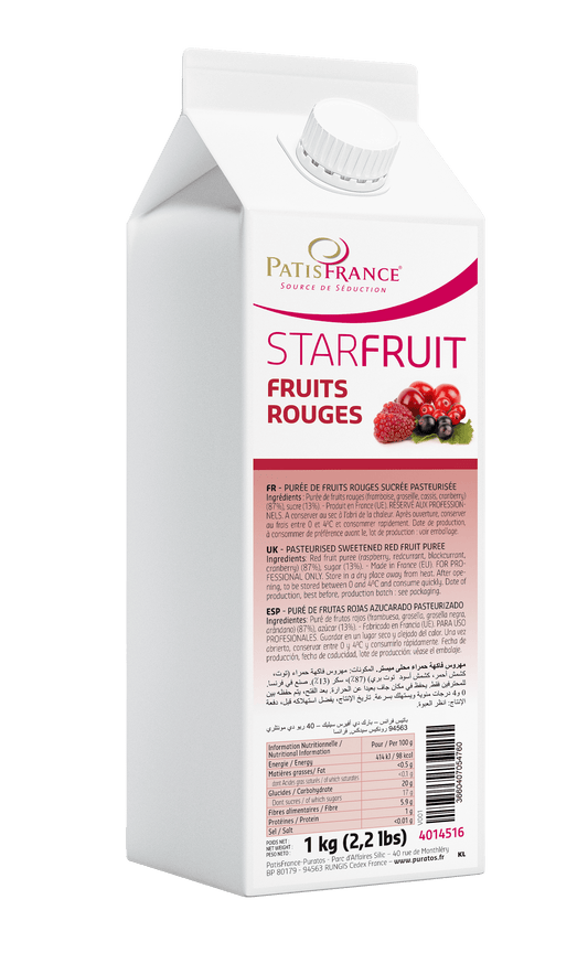 Puratos Fruitpurees 1 kg Puratos Starfruit Fruits Rouges – roodfruitpuree 1 kg Puratos Starfruit Fruits Rouges – roodfruitpuree 1 kg | Anisana